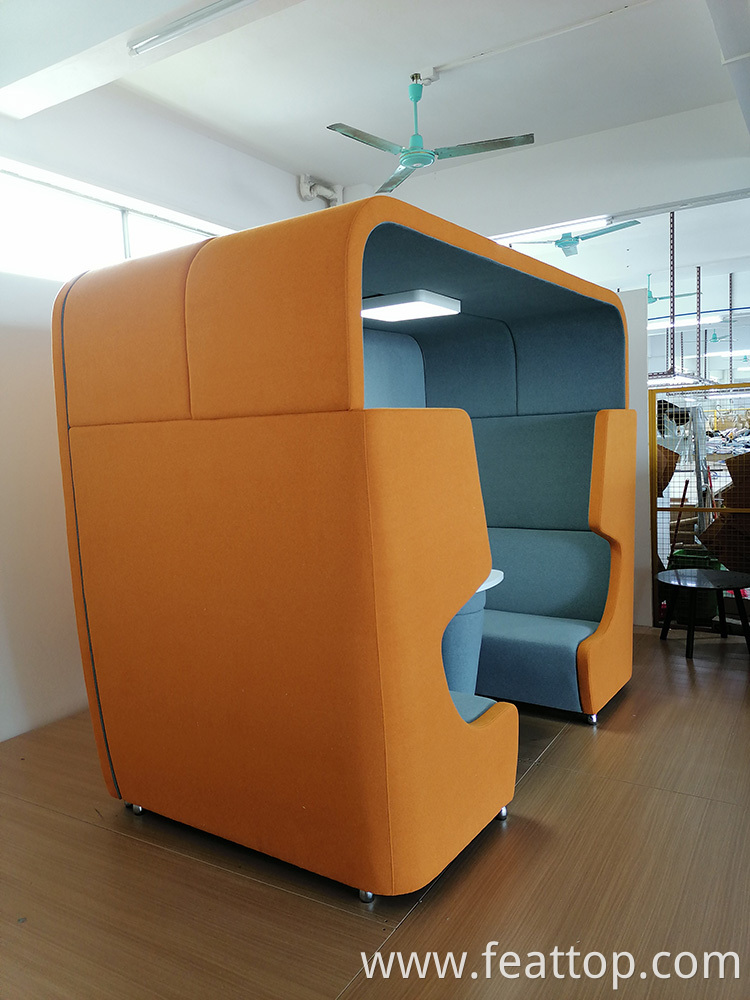 Modern type office meeting booth with sofa for private meeting